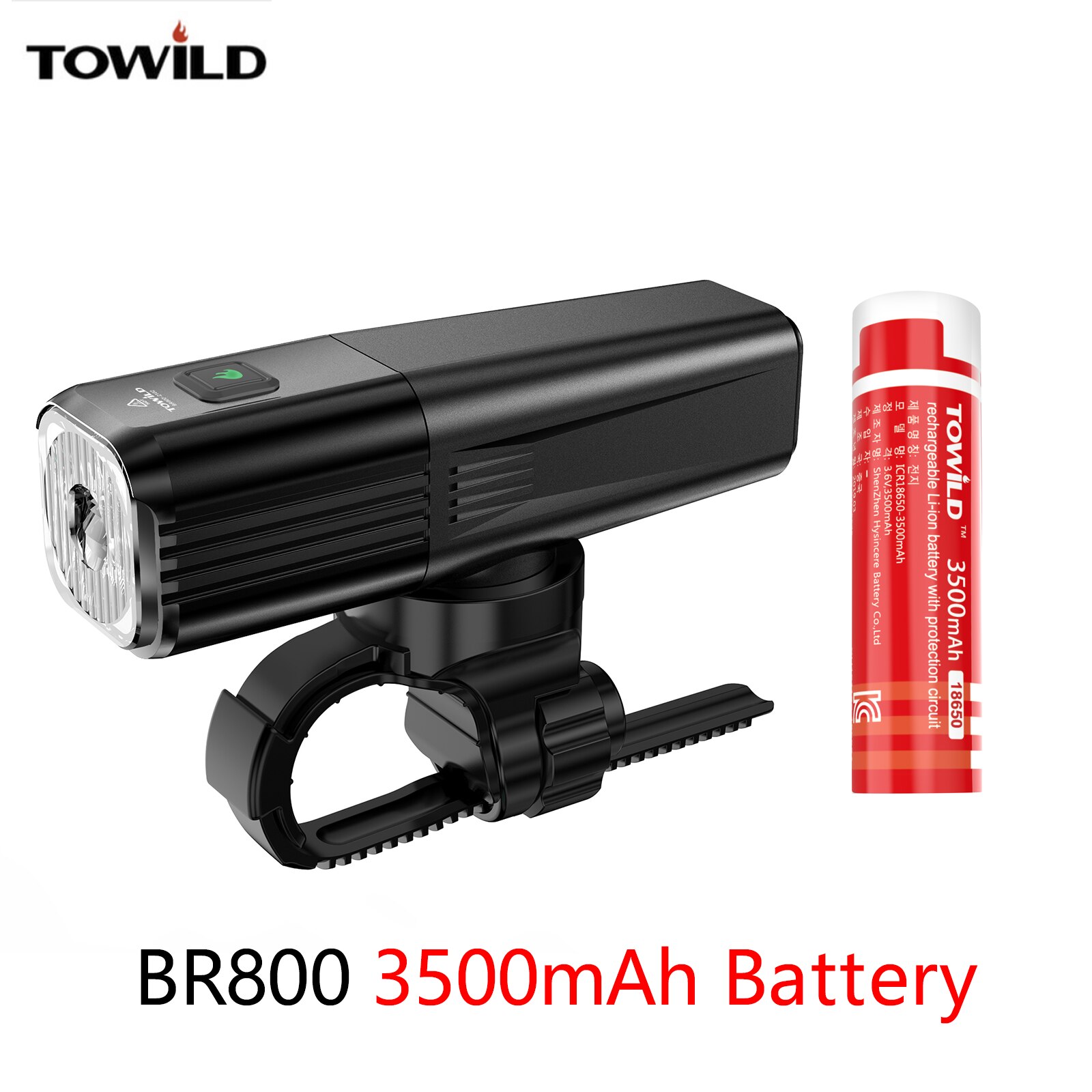 TOWILD BR800 3500mAh Fahrrad Licht mit Schwanz licht Regendicht USB Aufladbare LED MTB Vorderseite Lampe Scheinwerfer Taschenlampe Fahrrad Licht: 3500mAh Batterie