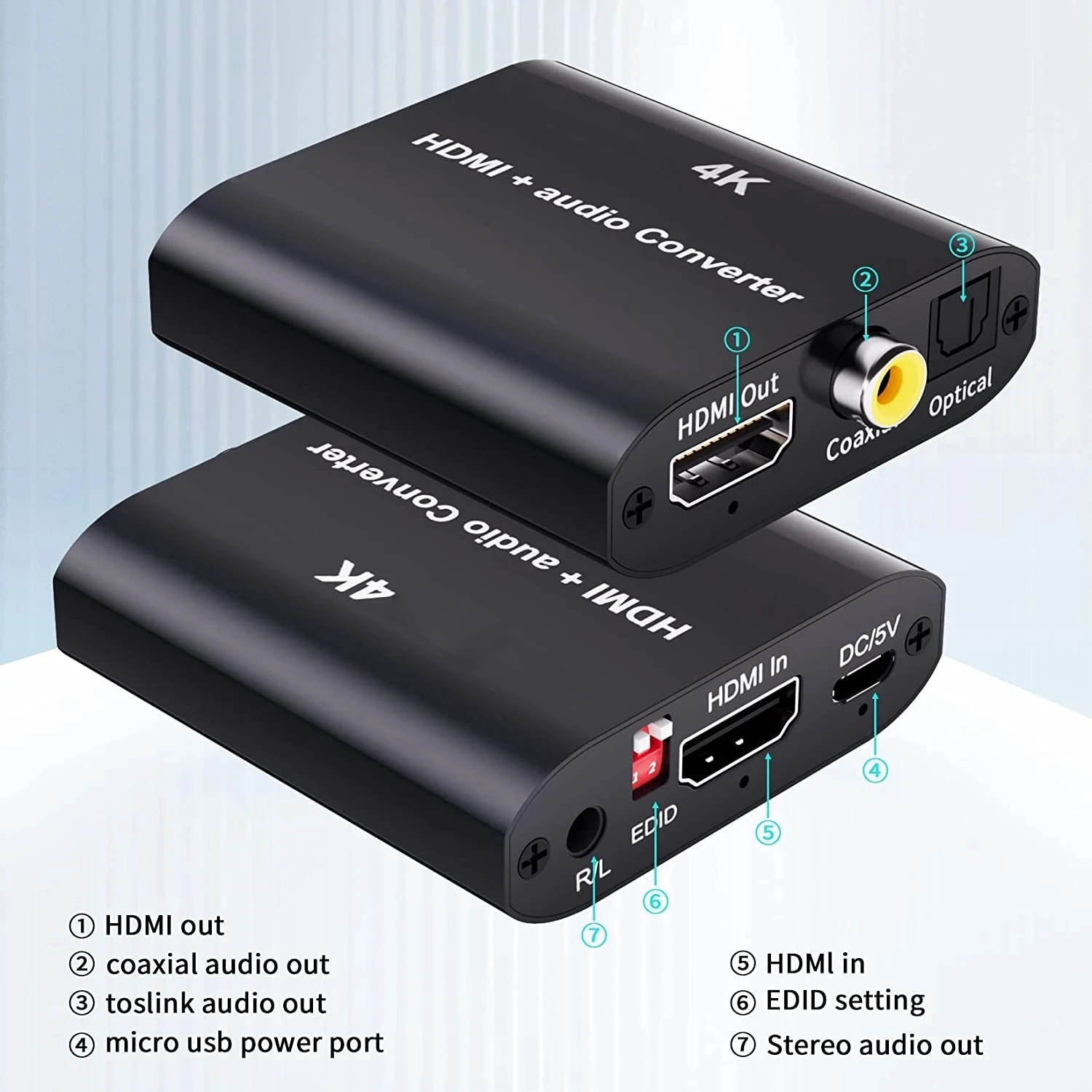 4K Hdmi Audio-Extractor Splitter Met Toslink Coaxiale Audio Uit 4K 30Hz Hdmi Naar Toslink Spdif Coaxiale Audio Converter Adapter