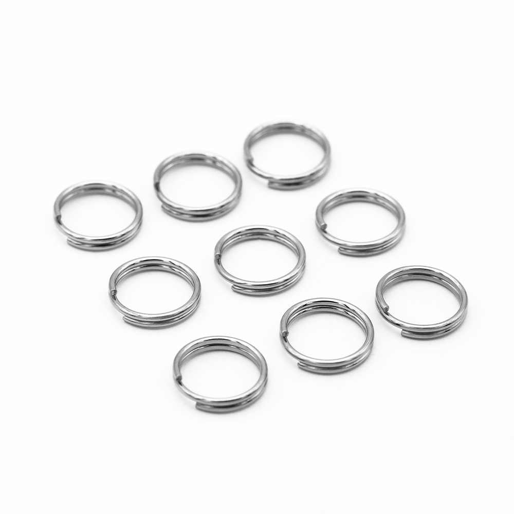 100pcs/lot 6-20mm 304 stainless steel Key Holder Split Rings Unisex Keyring Keychain Keyfob Accessories Keychain Making: 0.8x6mm