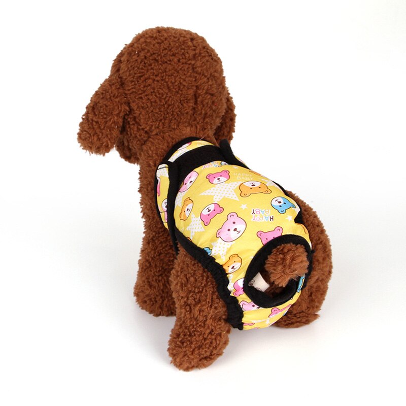 Hundblöja hona hane tvätt slitstark doggie blöjor byxor hund wraps doggy trosa husdjur underkläder sanitära kort fysiologisk y: Gul / Xl
