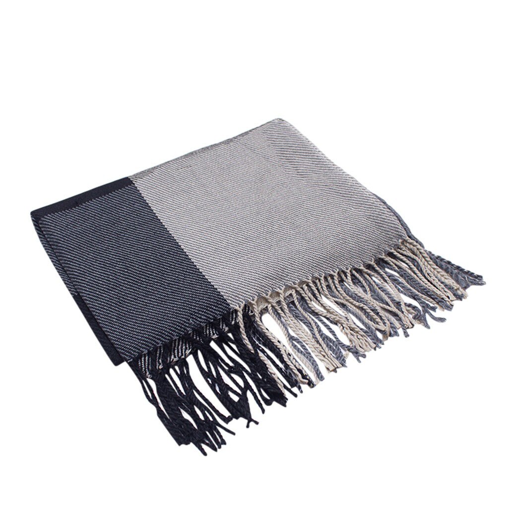 Hiver écharpe femmes Plaid écharpe femmes dames hiver écharpe épais gland Plaid écharpe décontracté longue nouvelle châle écharpe Plaid châle: E