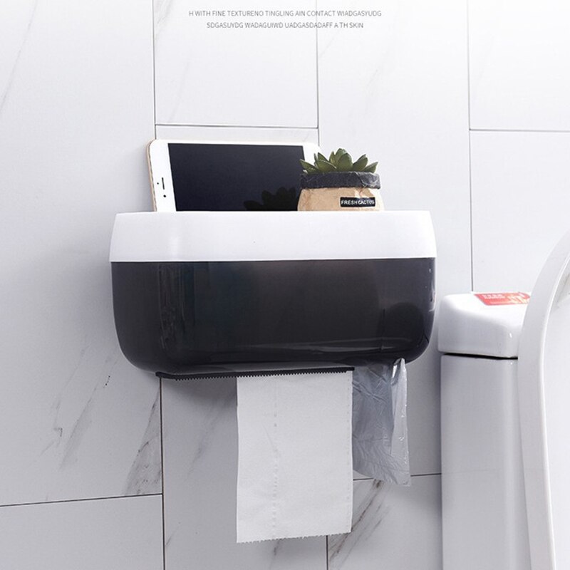 Multifunktionel toiletpapirholder badeværelse vedhæng badeværelse opbevaringsboks toiletpapir holder badeværelse opbevaring