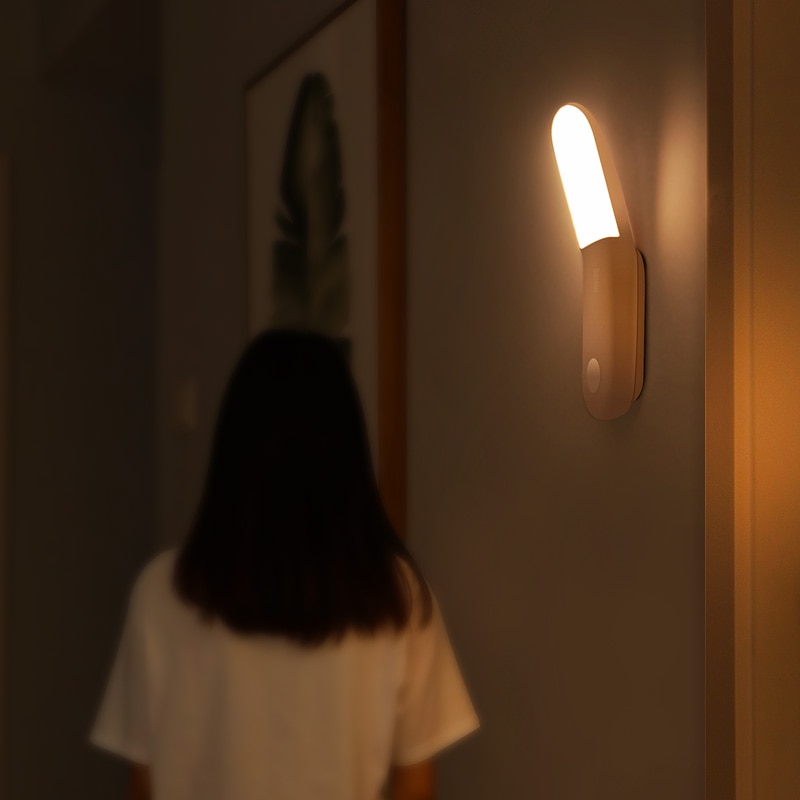 Baseus Under Cabinet Light PIR Motion Sensor Human Induction Cupboard Wardrobe Lamp Smart LED Closet Light For Kitchen Bedroom: Aisle Natural