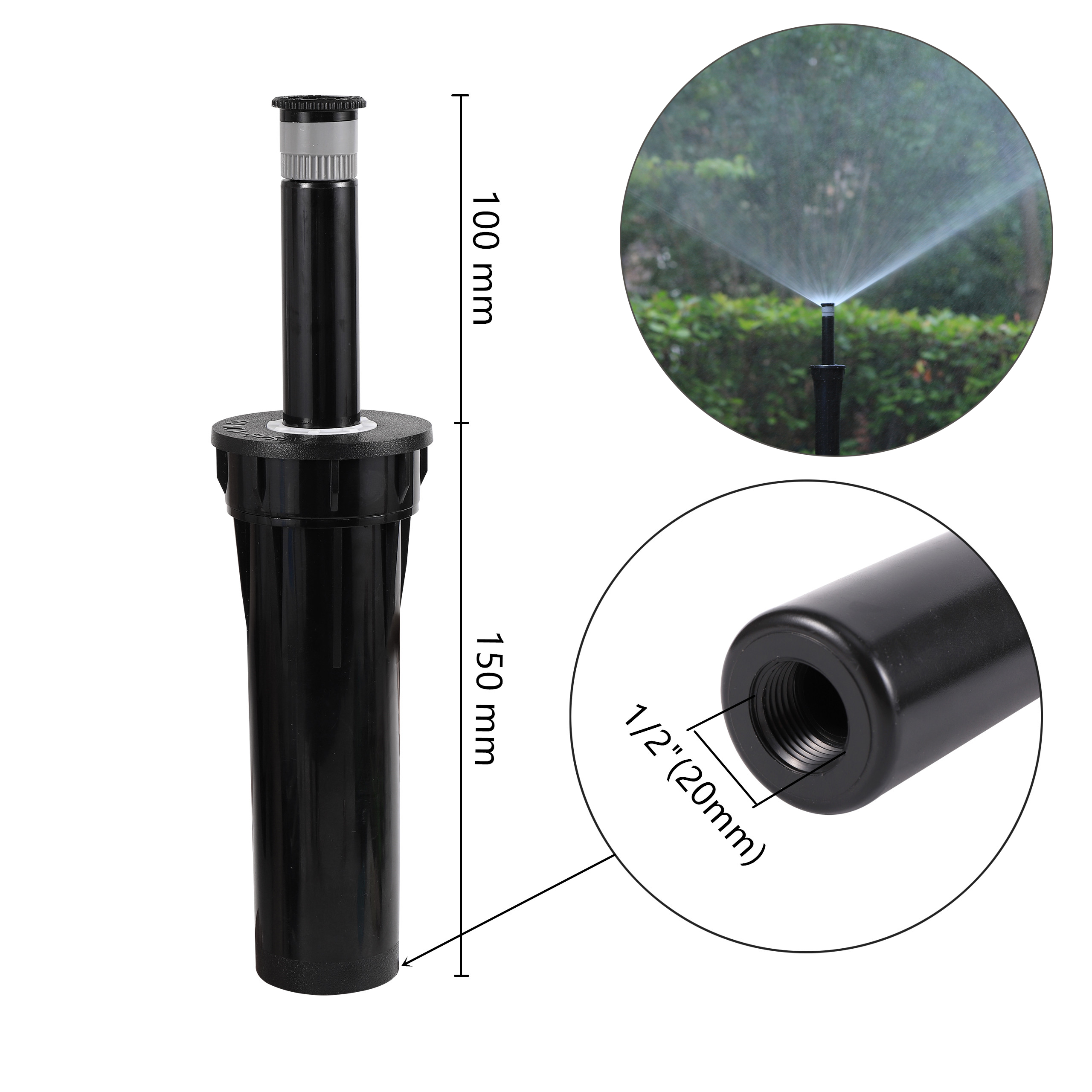 1/2 "Binnendraad Automatische Intrekbare Verneveling Sprinkler Gazon Turf Irrigatie Tool Tuinieren Begraven Pop-Up Watering Sprinkler: Bordeaux