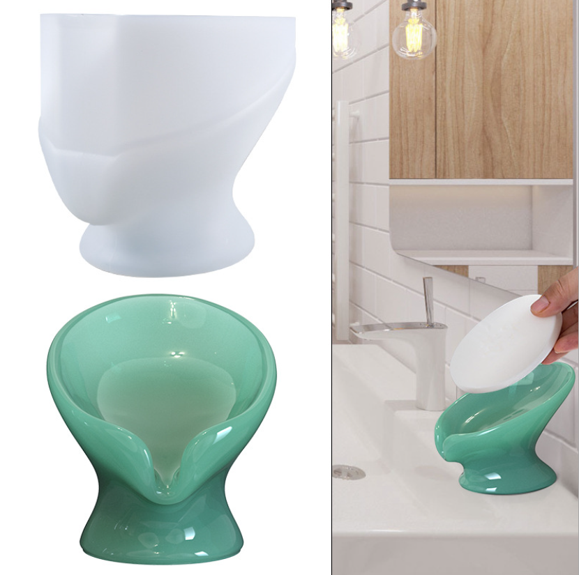 Blatt bilden Seife Kasten Silikon bilden DIY Epoxid Harz Seife Halfter Gericht Formen Schlecht Lagerung Platte Tablett Harz Handwerk Gießen formen