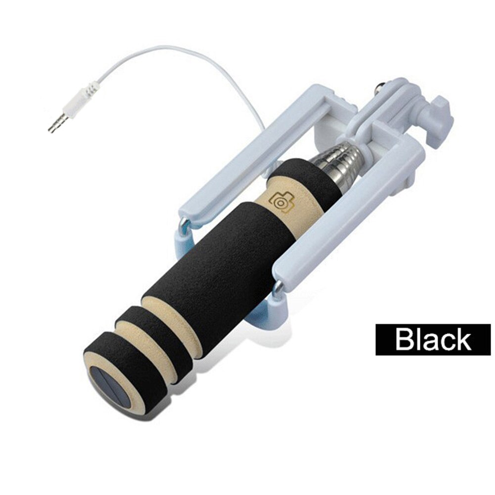 Palo Selfie Universal con cable para Android 7 6 5 teléfono Xiaomi, soporte para trípode: BLACK