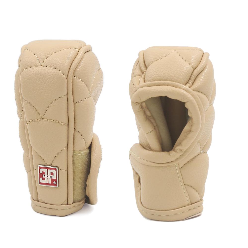 X Autohaux Gray Hoop Loop Fastener Nonslip Protective Cover For Manual Car Gear Lever Knob