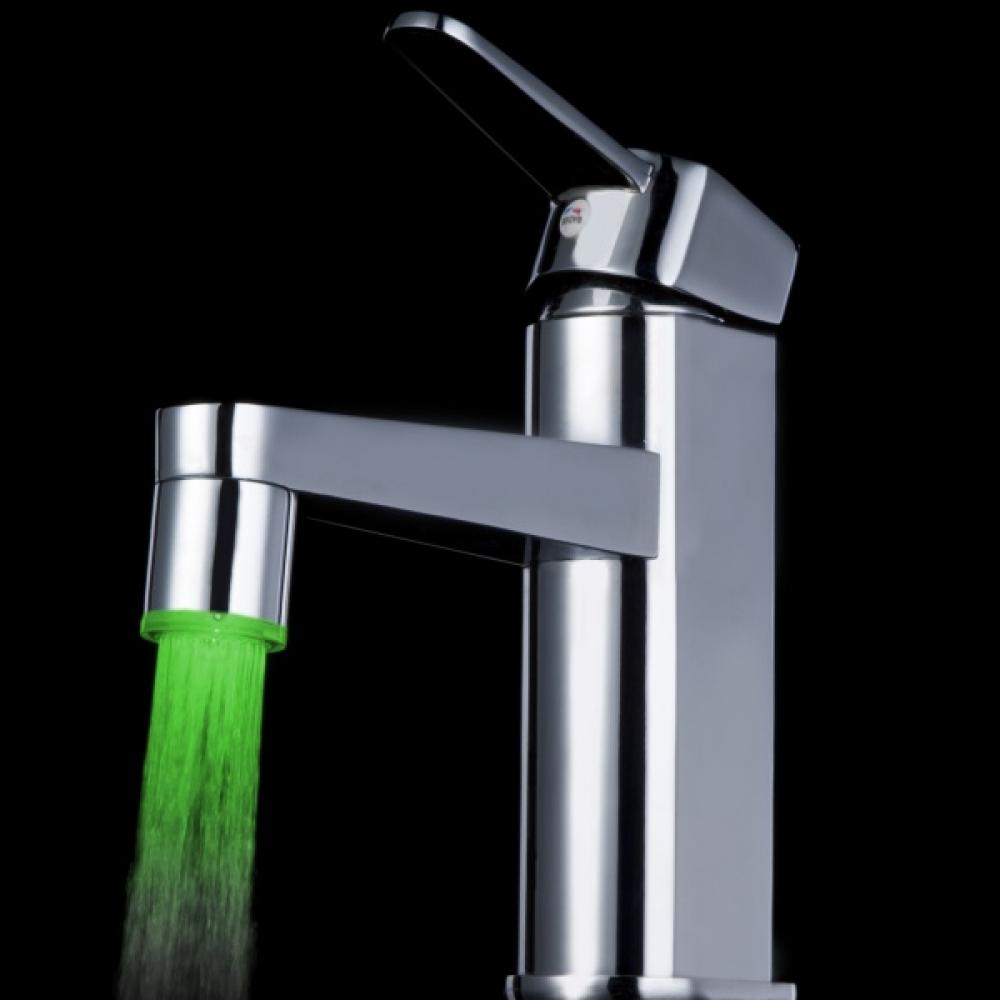 1pc sommar hem badrum glöd dusch ledd kran temperatur sensor ljus rgb 3 färgbyte vattenkran