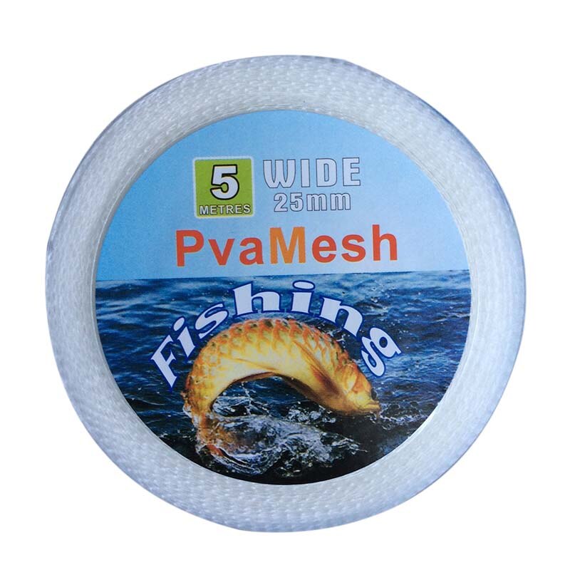 25/37 / 44mm PVA Fishing Mesh Soluble Narrow Fishing Network Water Soluble Mesh White Refill Stocking Bait Bag Protect Fish Net: white25mm