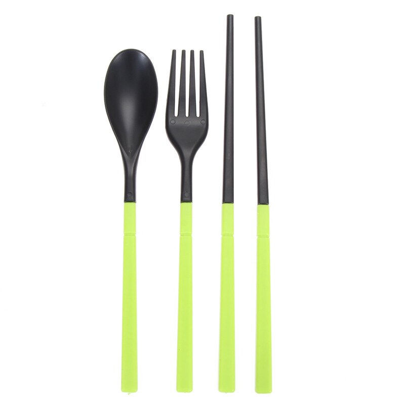 Utomhus camping 3 in 1 hopfällbar servis miljö abs material bestick set ätpinnar sked gaffel camping vandring resa hamn