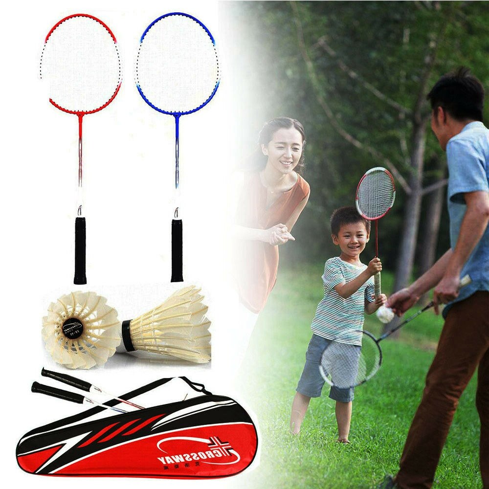 2 Pcs Professionable Badminton Racket Carbon Badminton Racket Set Familie Dubbele Badminton Rackets + Bal