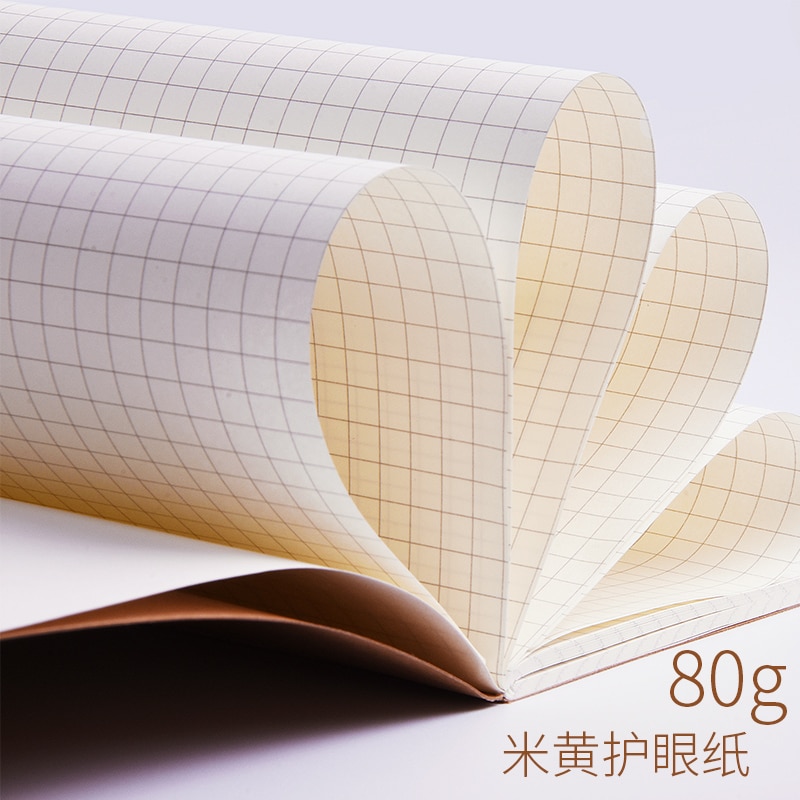 A5 A4 B5 38 pages grid notebook Korea simple retro student square lattice 16 32K kraft paper notepad