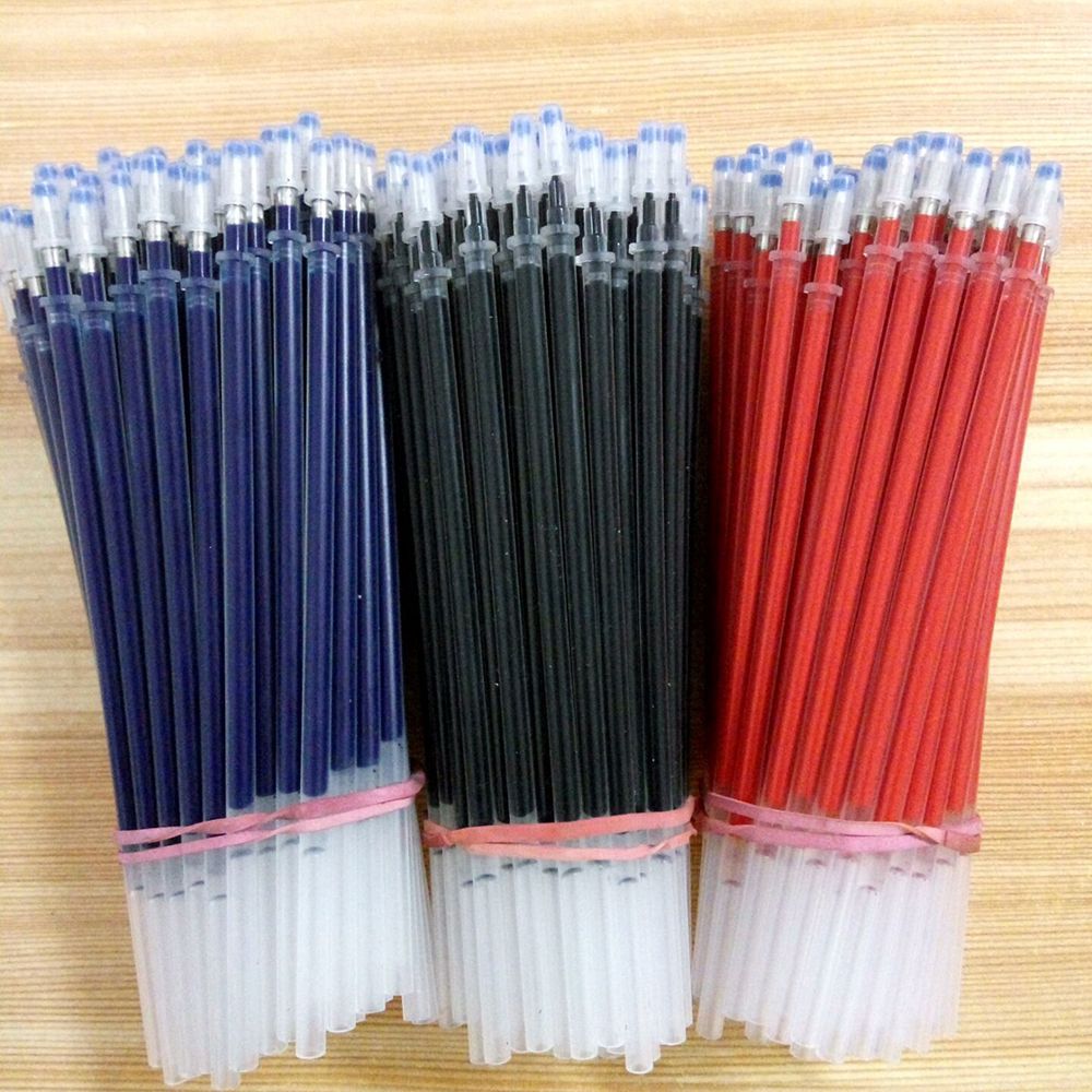 10Pcs 0.5mm Ball Pen Refills Gel Black Ink Refill Writing Pens 2Colors
