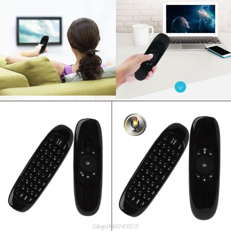 C120 fly air mouse met spraakgestuurde zoekmicrofoon 2.4g mini draadloos toetsenbord voor pc en tv  au18 20