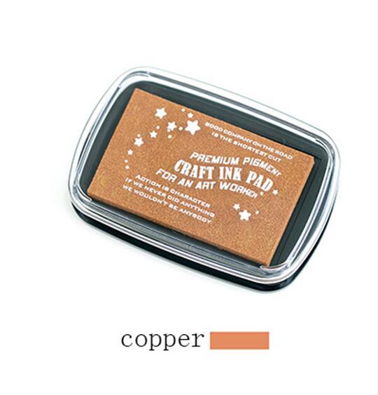 XINAHER-almohadilla de tinta dorada rectangular de 6 colores, esponja de gran tamaño, almohadilla de tinta de sello DIY, suministros escolares de papelería, 67x100mm: F