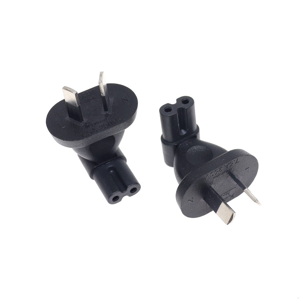 AU to IEC320 C7 Power Conversion Adapter Australia China 2 Pin Male to IEC 320 C7 AC Power Connector SAA Plug Converter