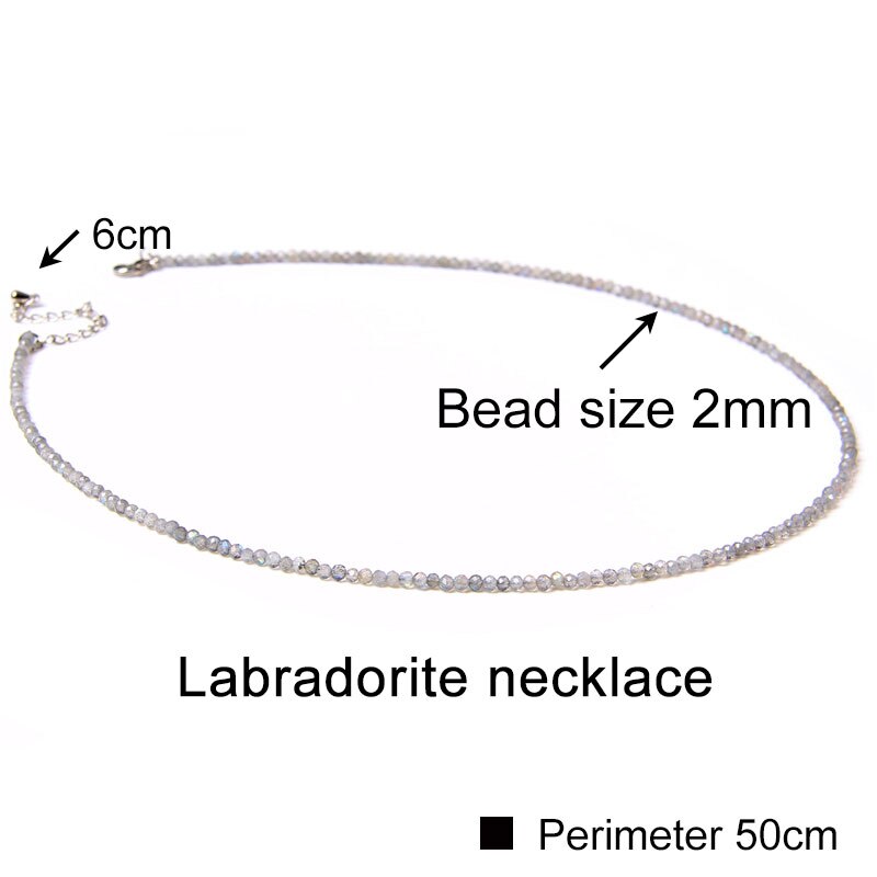 Collana di pietre preziose minimaliste piccole perle di cristallo sfaccettato collane girocolli acquamarina per donna uomo gioielli femminili regalo bohémien: Labradourite