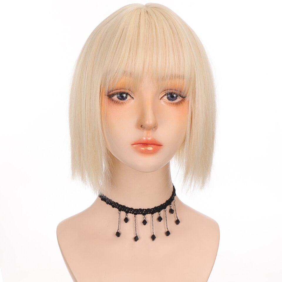 Hoiuyan Kort Haar Bob Synthetische Pruik Meisje Pony Korte Rechte Bob Pruik Hoge Temperatuur Fiber Cosplay Lolita: T4/27/30
