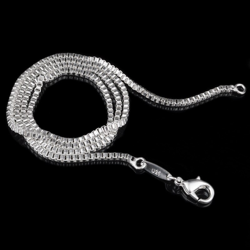 Cadena de plata 925 para mujer, collar de 2MM, joyería para y boda