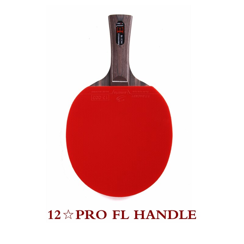 Brand Carbon Fiber Table Tennis Racket Assembled Pimples In Rubber Flared Handle CS Penhold Ping Pong Bat: EBENHOLZ 7 FL