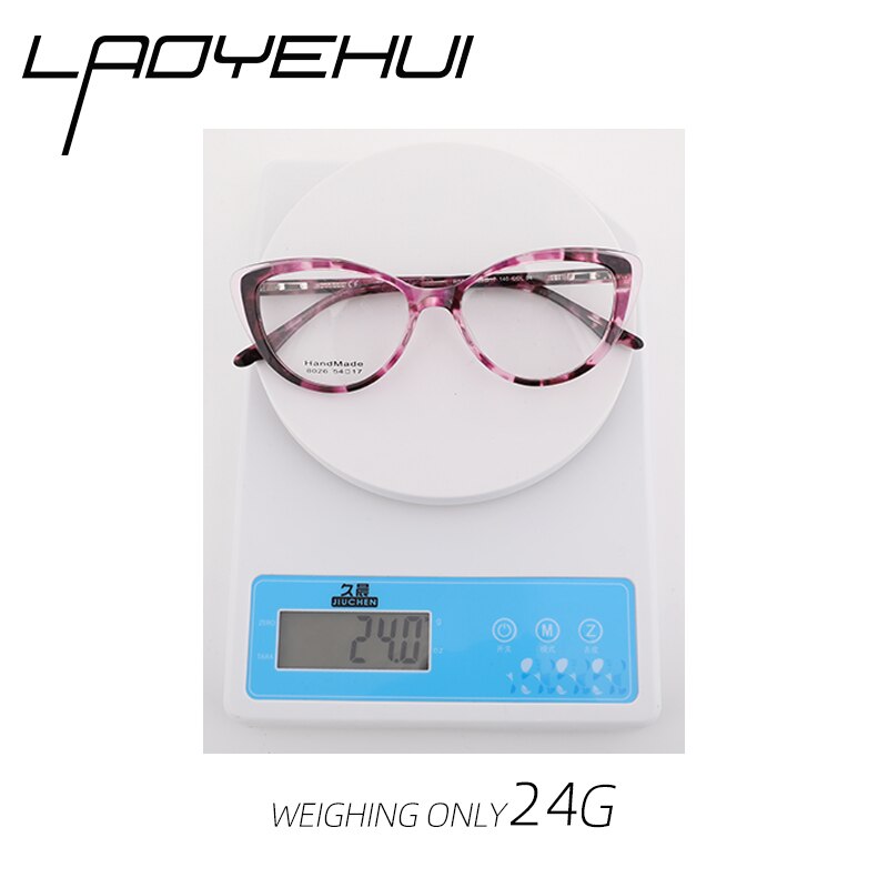 Acetate Cat Eye Women's Decorative Glasses Transparent Round Prescription Glasses Without Diopter Unusual Female Eyeglasses