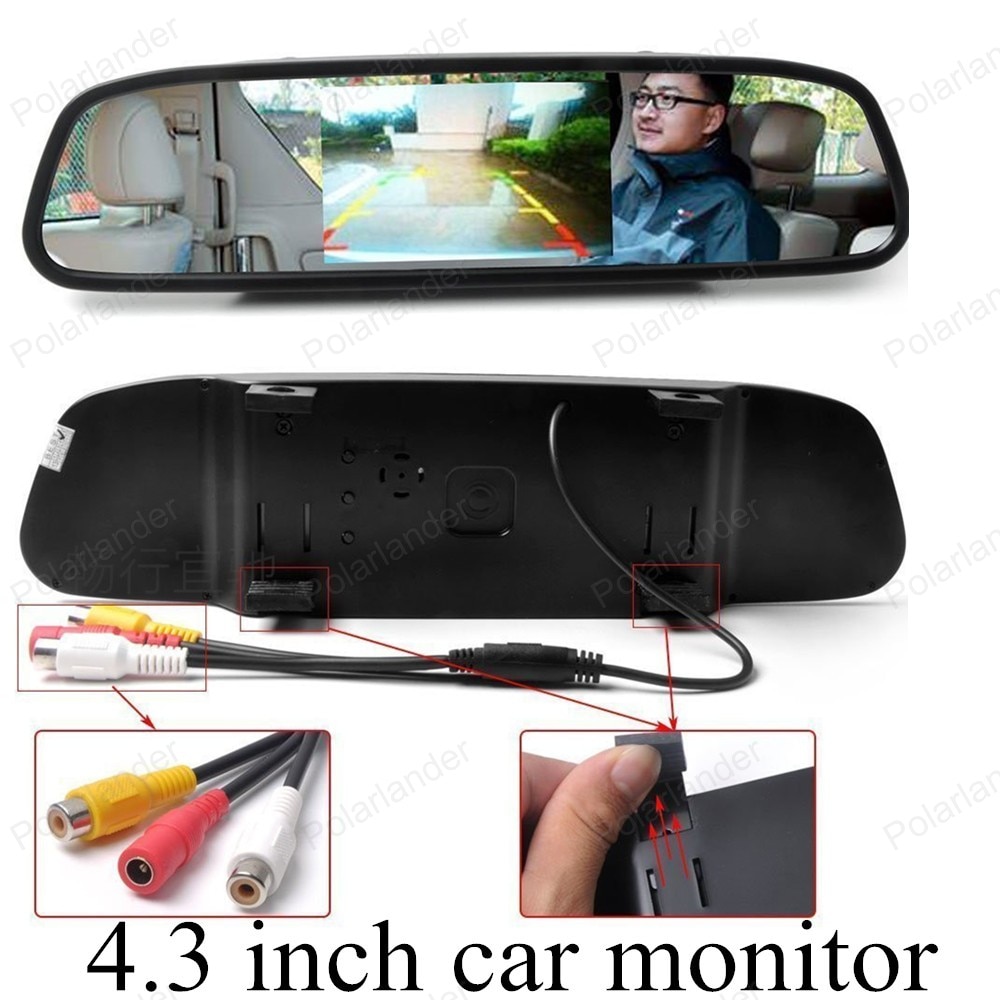 Voor Achteruitrijcamera Parking digitale HD video 4.3 inch LCD kleine display voor Camera Achteruitkijkspiegel Auto spiegel Monitor voor verkoop