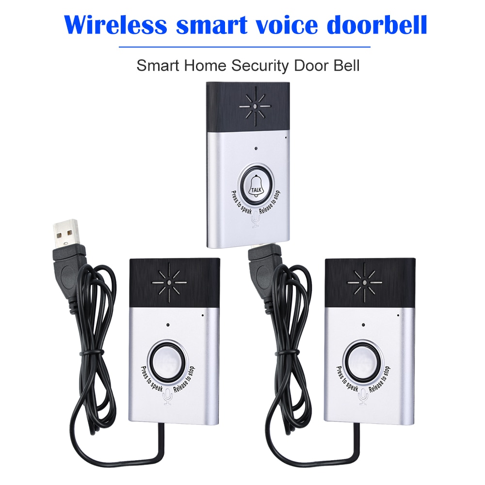 Wireless Voice Intercom Doorbell 2-way Talk Monitor with Outdoor Unit Button Indoor Unit Receiver Smart Home Security Door Bell