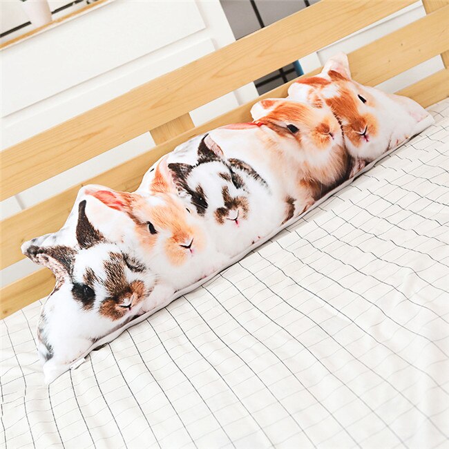 75/100Cm Big Size Simulatie Hond Kat Konijn Kussen Knuffel Zacht Kussen Realistische Pop Bulldog Husky Thuis kind Meisje Leuke: 100cm rabbit