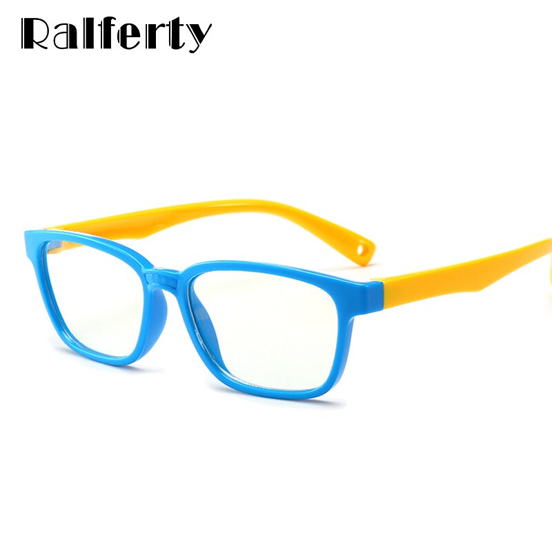 Ralferty børn firkantede briller anti-blå blokerende computer brilleramme barn dreng pige  tr90 fleksible briller rammer  a008