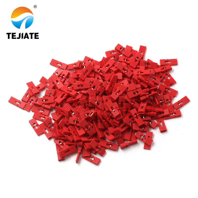 Capuchon de cavalier, 100 pièces, capuchon de court-circuit, espacement 2.54mm, noir, jaune, bleu, rouge, bloc de court-circuit, capuchon de connecteur à broche, capuchon à longue poignée