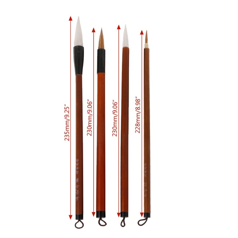4 Stuks Chinese Schilderij Borstels Kunstenaar Tekening Borstel Voor Aquarel Borstel