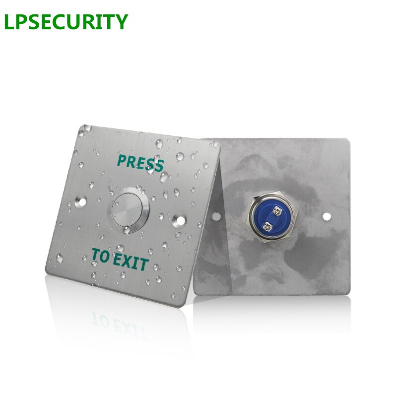 LPSECURITY IP68 waterproof outdoor gate opener door lock bolt stainless steel panel door exit button switch NO NC
