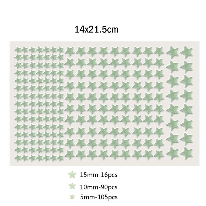 202/211 stuks lichtgevende 3d- sterren stippen bubbel muursticker voor doe-het-zelf slaapkamer kinderkamer decoratie glow in the dark fluorescerende muursticker: 211 stuks ster