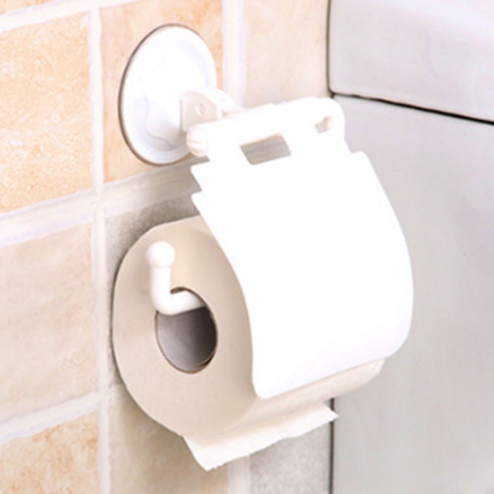 Bathroom Sucker Toilet Box Seamless Waterproof Towel Roll Paper Tube Home Kitchen bathroom Plastic Tissue Box: White