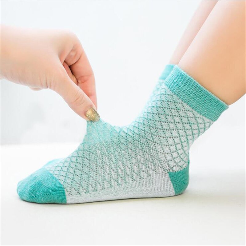 Kinderen Sokken 5 Paren/set Zomer Baby Jongens Sokken Kinderen Ademend Katoen Kid Sokken Voor Jongens Meisjes Dunne Breien Sokken 2-12Age