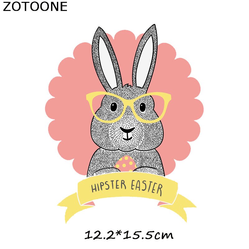 Zotoone Gelukkig Paashaas Eieren Iron On Transfer Patches Voor Kleding Een-Niveau Wasbare Diy Decoratie Print Door huishoudelijke C: Antique Copper