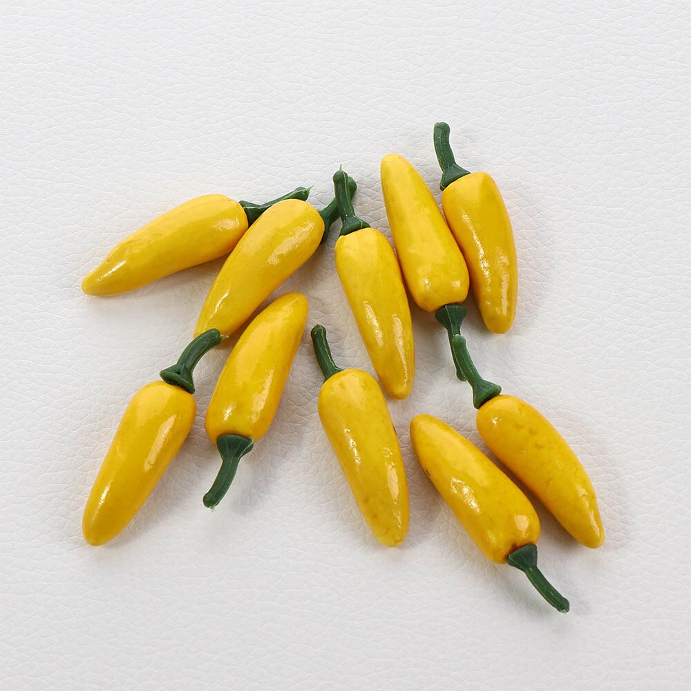 10 Pcs Artificial Simulation Chili Pepper Plants Decor Mini Plastic Fruit Vegetables Craft For Festive Party Home Decoration