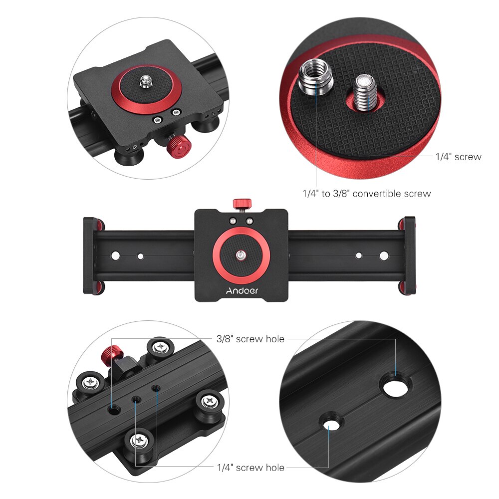 30cm 40cm 50cm Camera Track Slider Aluminum Alloy Damping Slider Track Video Stabilizer Rail Track Slider for DSLR Camcorder