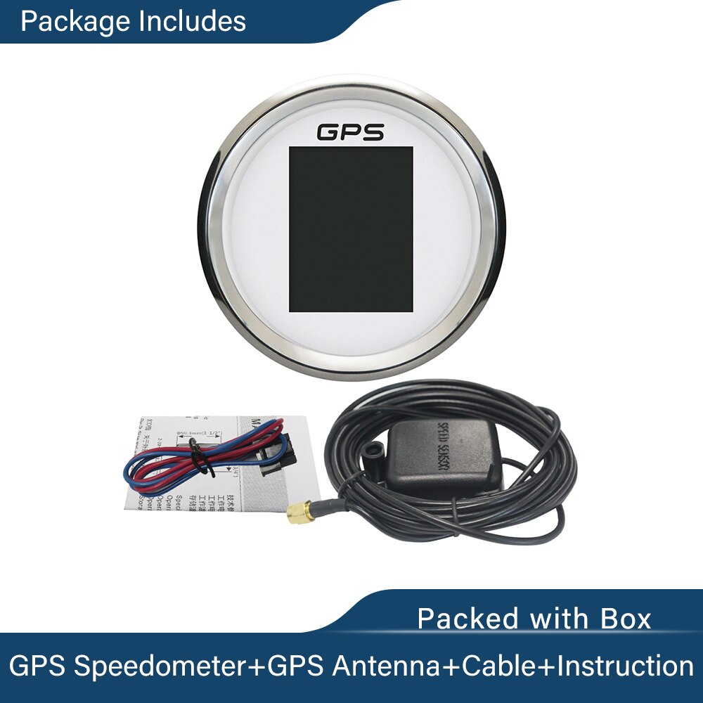Tachimetro GPS digitale per barche da 85mm 0-999km/h nodi MPH tensione 9-32V odografo viaggio regolabile con antenna GPS schermo TFT