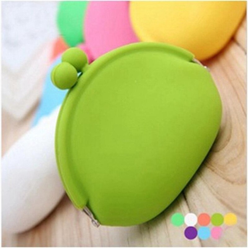 Porte-monnaie rond en Silicone 1 pièce style, coloré, portefeuille, carte pour filles, en caoutchouc, clé de téléphone, pochette de sac grenouille d'été