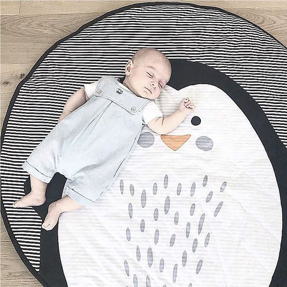 Barn mjuk matta mattor tecknade djur räv baby lekmattor barn krypfilt matta leksaker förvaringsväska barnrum dekoration