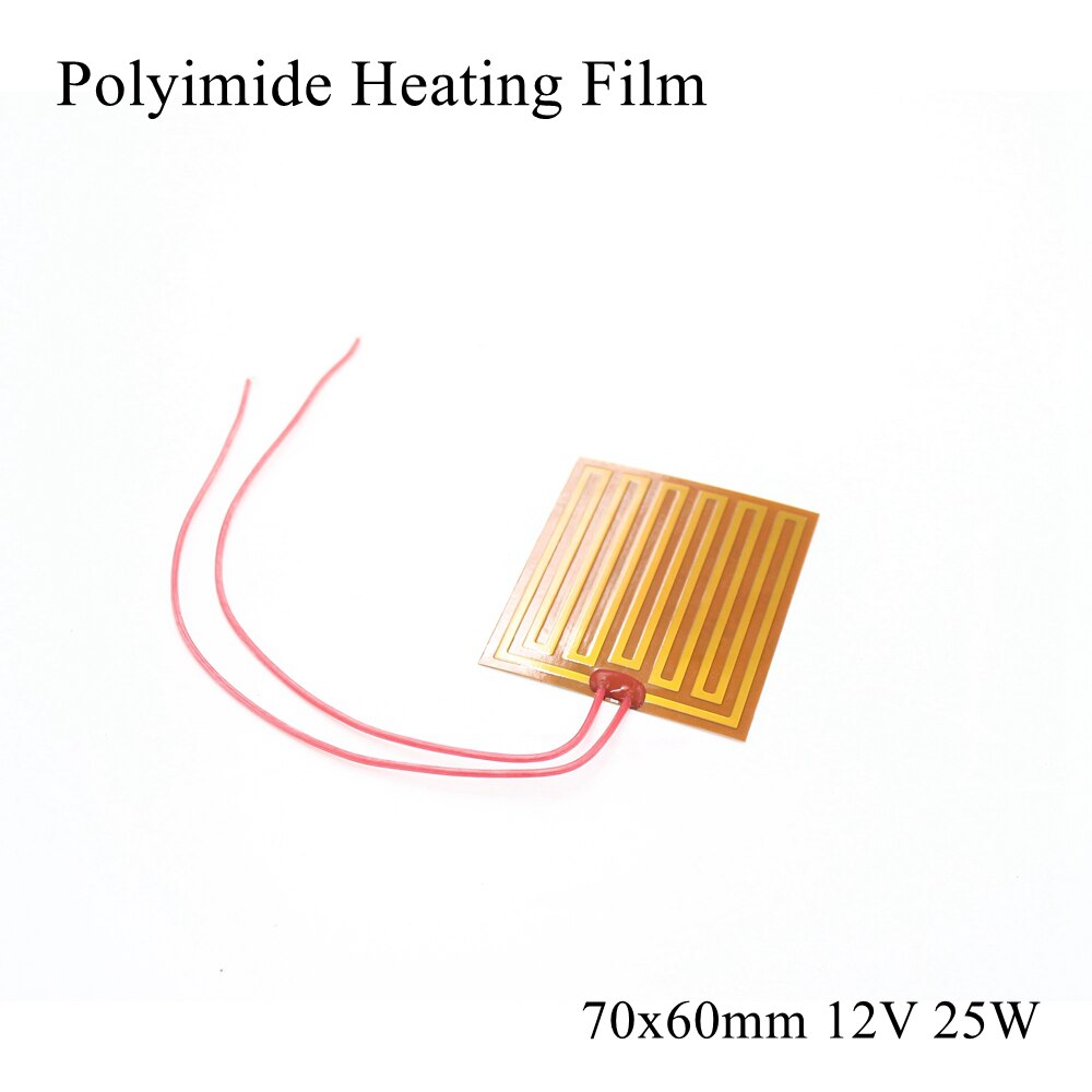 Plaque Film chauffant en Polyimide 5V 12V 24V PI | Coussin pour panneau chauffant électrique, tapis électrotherma adhésif Flexible, aluminium chauffant l'huile: 70x60mm