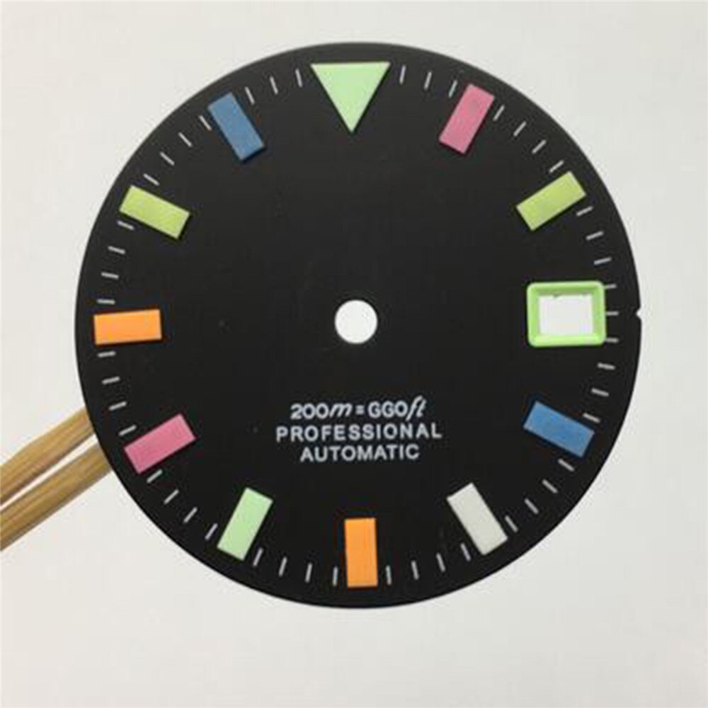 28.5mm Replacement Watch Dial Luminous Literal Watch Dial for NH35A Movement