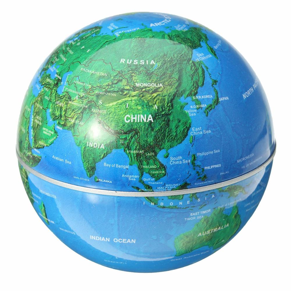 Elektromagnetisk suspension globus anti-tyngdekraft ledet lys magnetisk suspension globe verdenskort kugleundervisning boligindretning kloden