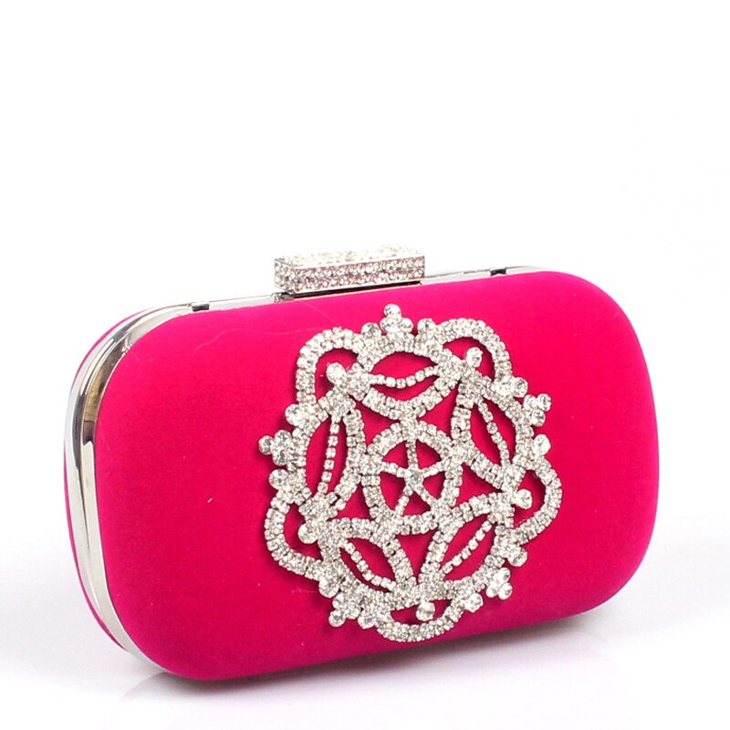 Velvet diamonds wine red evening bags mini purse clutch with chain shoulder evening bag for wedding