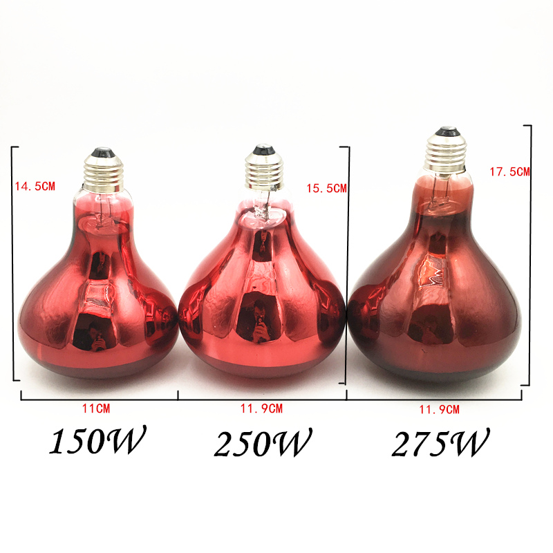 Lámpara calefactora de Fisioterapia por infrarrojos E27 de 220V, Bombilla calefactora para permanente de peluquería, lámparas de 150w, 250w y 275W