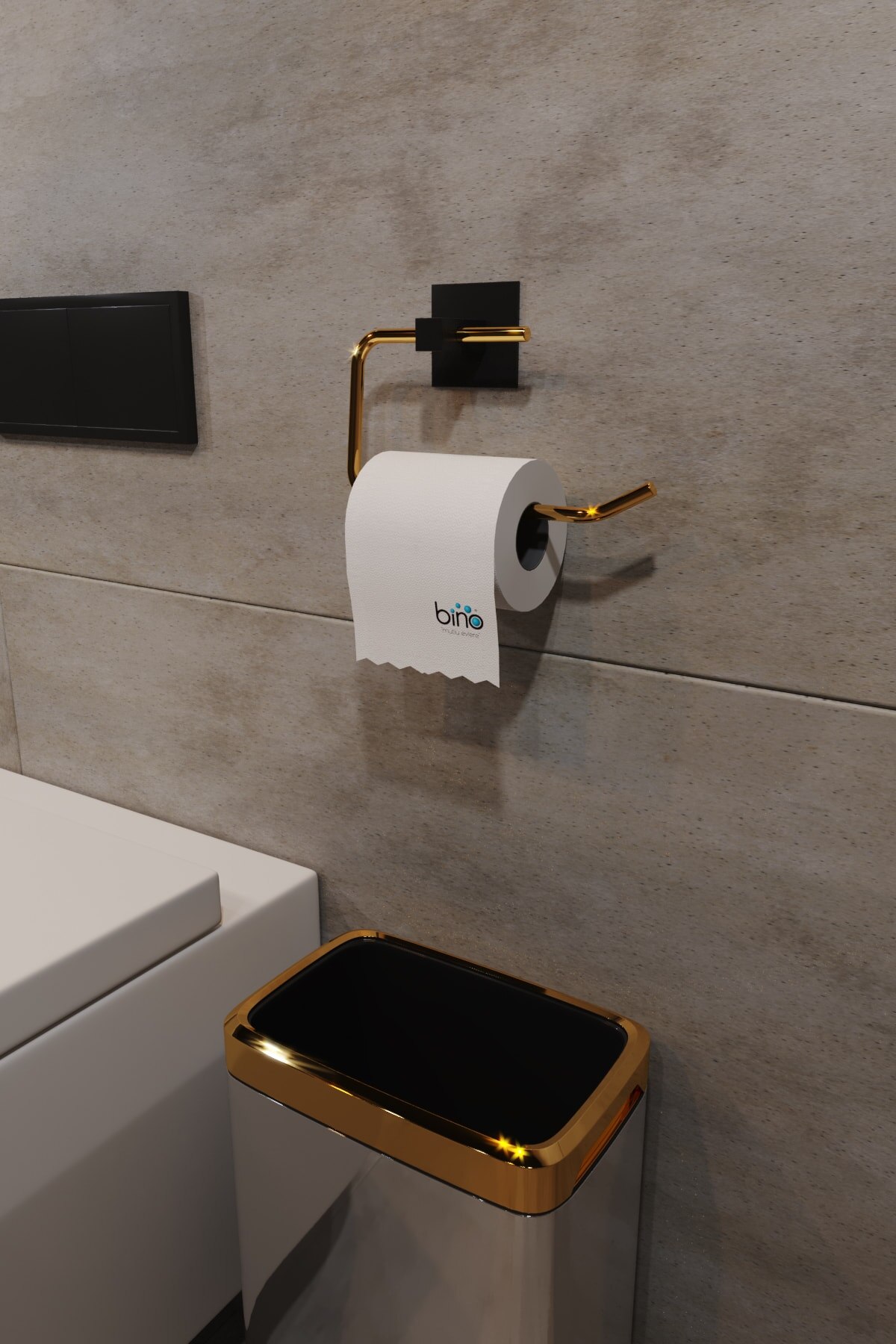 Gold Stainless Steel Wc Sheet Toilet Roll Holder Toilet Paper Rack Adhesive