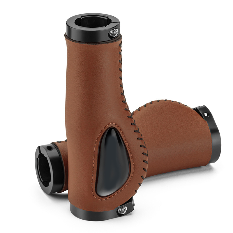 Bike Fiber Leather Grips Dead Fly Bike Grips Bike Accessories Bike Grips Brown Leather Anti-Slip Handlebar Covers: Orange