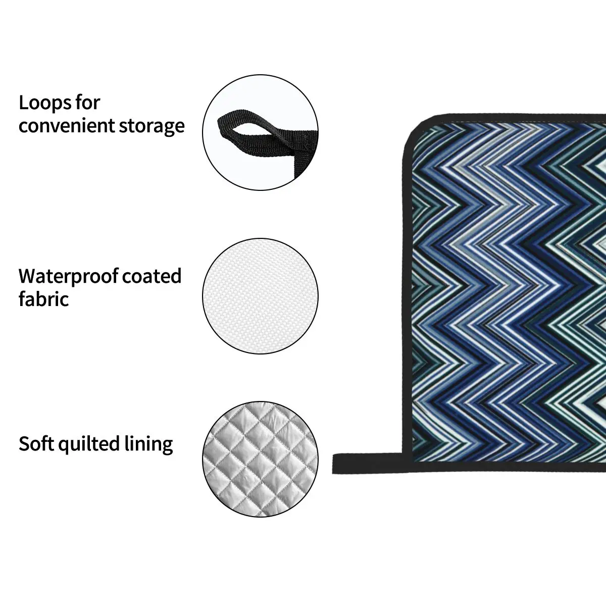 ZigZag Oven Mitts and Pot Holders 4pcs Set for Baking Cooking Non-Slip Heat Resistant Geometric BBQ Kitchen Gloves Potholders