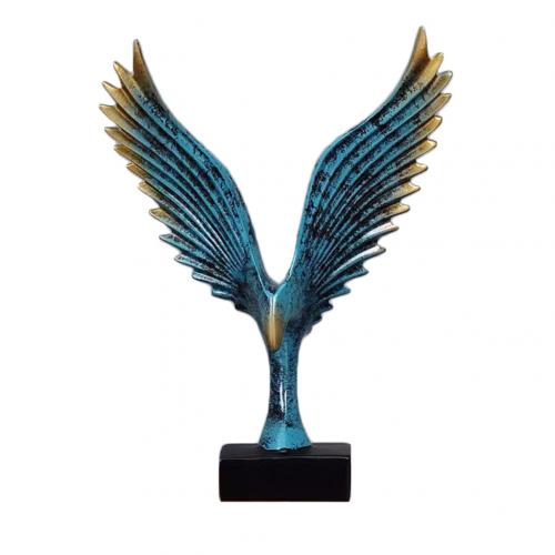 Hars Decoratieve Standbeelden Gesimuleerde Abstract Open Wing Bird Standbeeld Home Standbeelden Dier Sculptuur Muur Decoratie Home Decor: Blauw